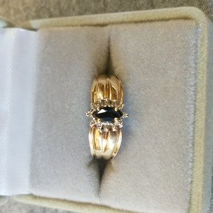 Sapphire 10k solid gold ring
